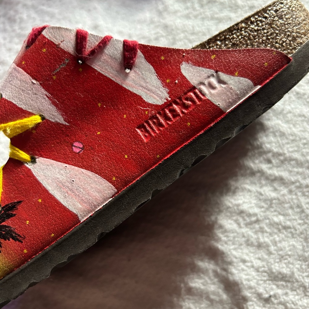 Birkenstock Deep Red Footbed Sandals - Picture 6 of 12